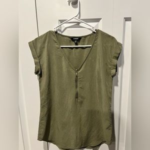 Express Green Short Sleeve Top